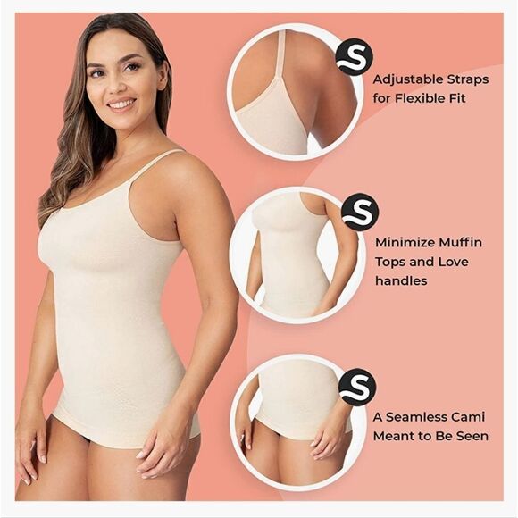 Shapermint All Day Every Day Scoop Neck Cami Color Chai - Picture 8 of 8